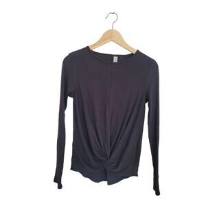 All In Motion Black Twist Front Longsleeve Yoga Top Size Medium